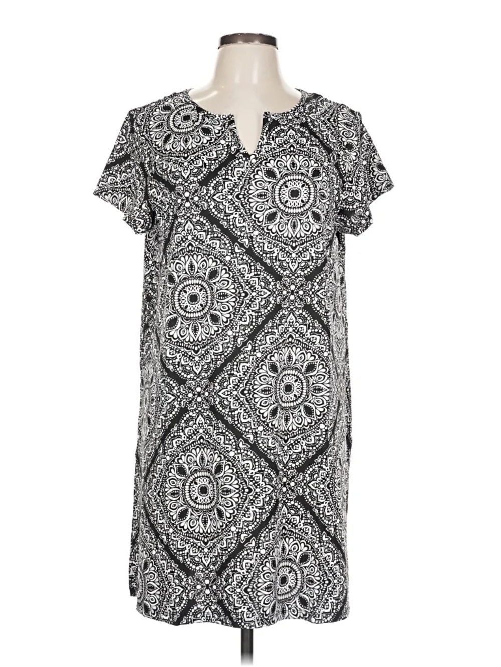 Ruby Rd. Black and White Midi Dress